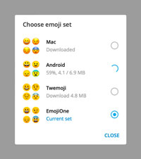 Choose your emoji on Telegram Desktop